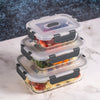 CONSOL MADRID STORAGE CONTAINERS WITH CLIP ON VENTED LIDS VALUE 3PK SET, 1L & 630ML & 370ML