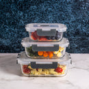 CONSOL MADRID STORAGE CONTAINERS WITH CLIP ON VENTED LIDS VALUE 3PK SET, 1L & 630ML & 370ML