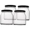 REGENT ROUND JAR WITH BLACK LID 4 PACK, 500ML