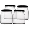 REGENT ROUND JAR WITH BLACK LID 4 PACK, 500ML