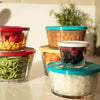 NADIR AMERICANO XL BOWL WITH 3 COLOURED PLASTIC LIDS, 1L