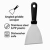 REGENT ANGLED GRIDDLE SCRAPER ST STEEL WITH BLACK PP HANDLE, 240MM