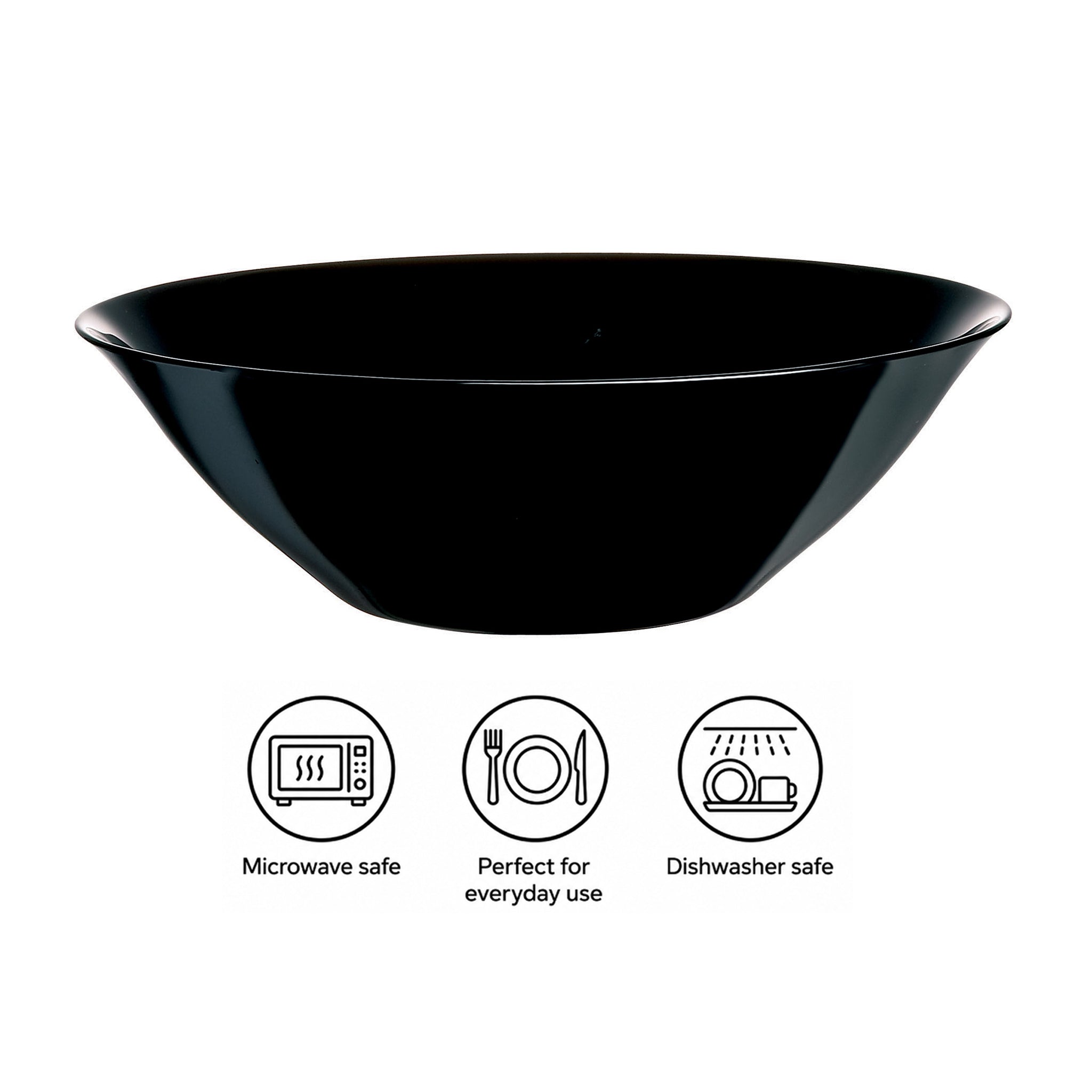 LUMINARC OPAL CARINE BLACK SALAD BOWL 3L, 270MM DIA
