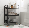 STORAGE RACK MULTI PURPOSE 3 SHELF BLACK P.C. METAL ON CASTERS, 500X320X760MM