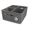 REGENT STOREAWAY CLASSIC GREY PLASTIC RECTANGULAR BASKET LARGE, 350X280X140MM