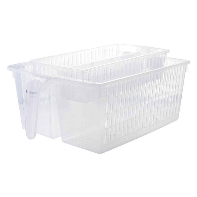 REGENT PLASTIC FRIDGE & PANTRY DEEP BASKET WITH HORIZONTAL DIVIDER CLEAR, (330X240X130MM)