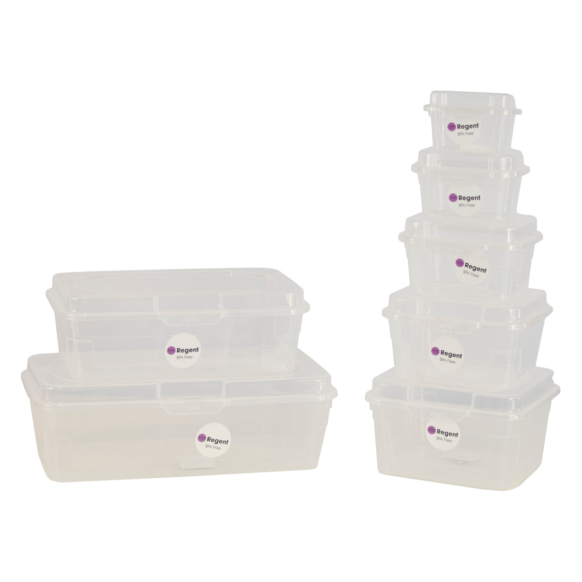 REGENT STOREAWAY CLEAR PLASTIC STACK BOX 350ML, 100X125X65MM