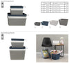 REGENT STOREAWAY PLASTIC LATTICE BASKET MEDIUM ASST. COLOURS BLUE, GREY & WHITE, 295X235X130MM