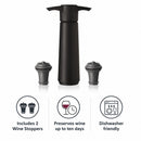VACU VIN BLACK WINE SAVER, 1 PUMP + 2 WINE STOPPERS, 3PK GIFT SET