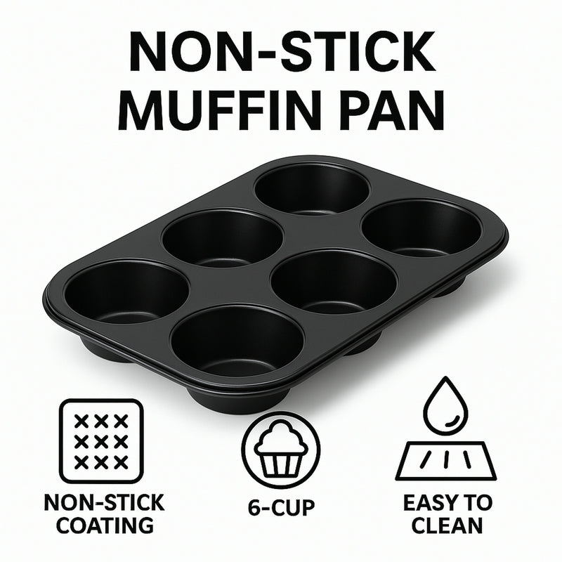 REGENT BAKEWARE JUMBO MUFFIN PAN 6 CUP, (320X215X38MM)