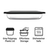 CONSOL VIGO RECTANGULAR GLASS BAKING DISH WITH GREY PLASTIC LID, 3.8L