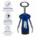 BAR BUTLER WING CORKSCREW PLASTIC BLUE WITH BLACK BASE, 180X60MM
