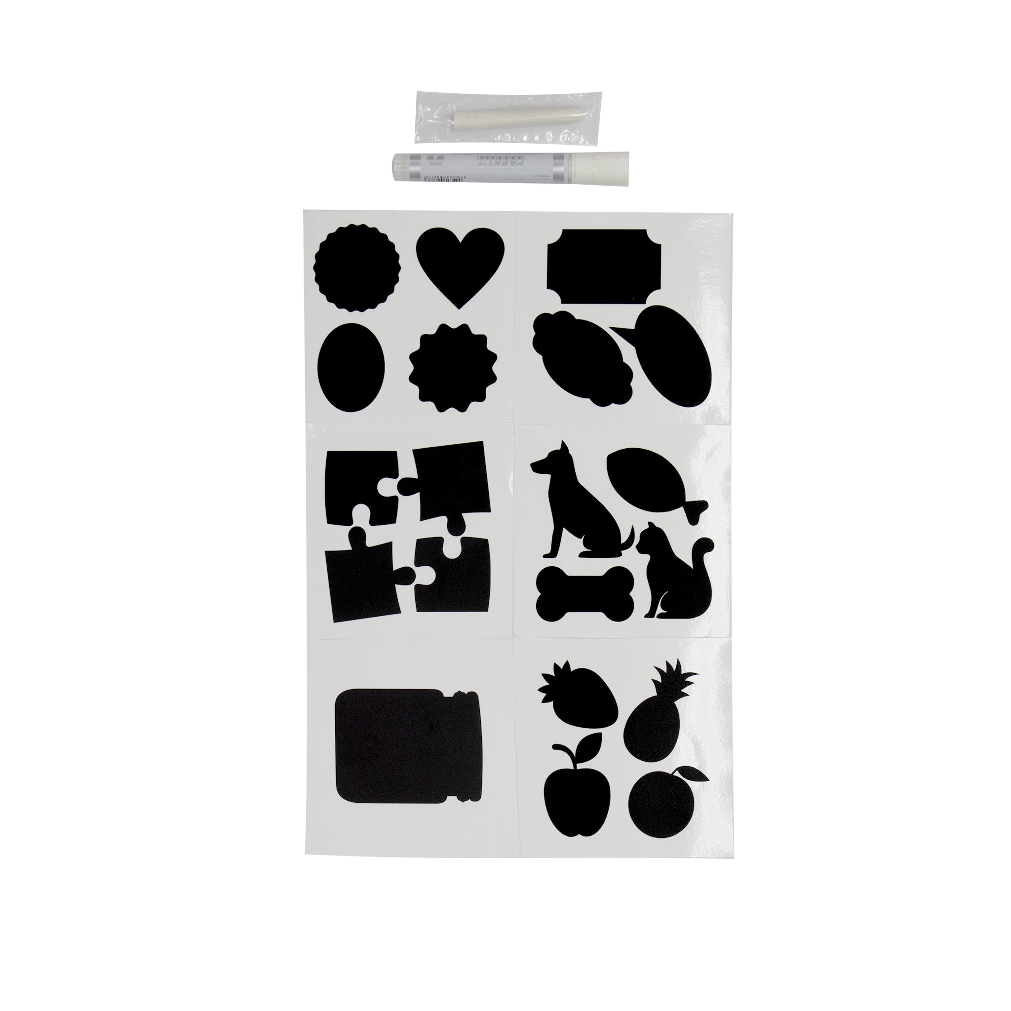 REGENT WRITE-ON CHALKBOARD LABEL 22PK SET, (INCLUDES 20 LABELS, 1 LIQUID CHALK PEN, 1 CHALK STICK)