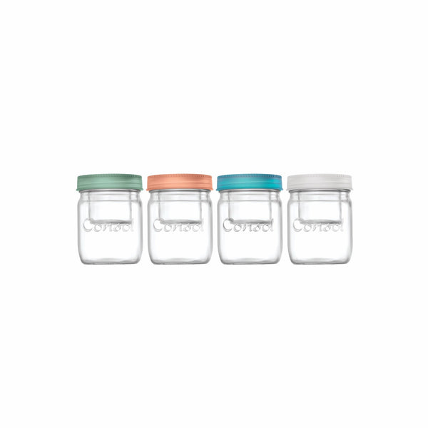 CONSOL JAR-IN-JAR WITH ASSORTED COLOURED LIDS, 500ML (115X90MM DIA)