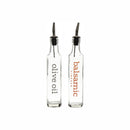 REGENT ROUND OLIVE OIL & BALSAMIC VINEGAR BOTTLES WITH POURERS PRINTED EA, 250ML (240X50MM DIA)