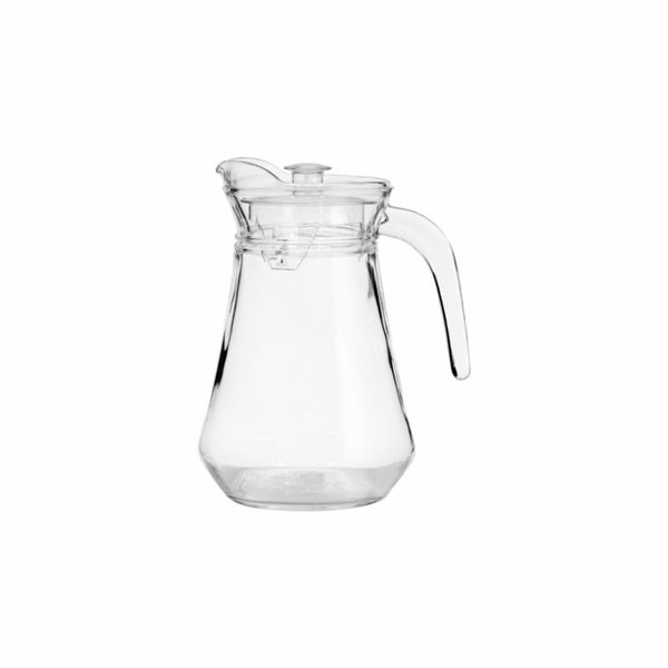 REGENT GLASS WATER JUG WITH CLEAR LID, 1.3LT (215X155X135MM DIA) [CATERING]