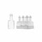 REGENT SQUARE GLASS OIL & VINEGAR BOTTLES W/WHITE PLASTIC POURERS 6 PACK, (200ML)