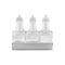 REGENT SQUARE GLASS OIL & VINEGAR BOTTLES W/WHITE PLASTIC POURERS 6 PACK, (200ML)