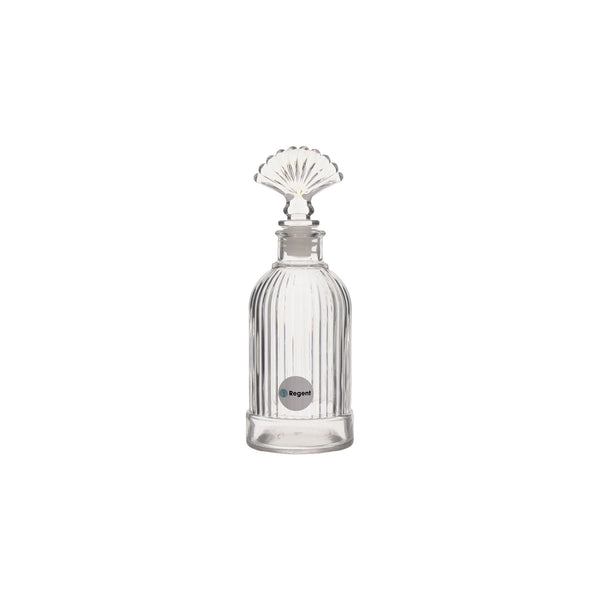 REGENT GLASS PERFUME RIBBED BOTTLE WITH SHELL STOPPER, 200ML (174X63MM DIA)
