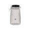 REGENT RIBBED HERMETIC GLASS CANISTER WITH BLACK CERAMIC LID AND METAL CLIP, 1.8LT (230X125MM DIA)