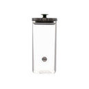 REGENT ROUND BOROCILICATE GLASS CANISTER WITH METAL LID AND BLACK KNOB, 1.3LT (230X100MM DIA)