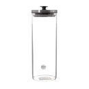 REGENT ROUND BOROCILICATE GLASS CANISTER WITH METAL LID AND BLACK KNOB, 1,7LT (285X100MM DIA)