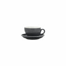 REGENT STONEWARE TEA CUP & SAUCER GREY GLOSS FINISH, 4 PIECE SET, (220ML | 140MM DIA)