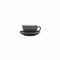 REGENT STONEWARE TEA CUP & SAUCER GREY GLOSS FINISH, 4 PIECE SET, (220ML | 140MM DIA)