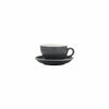 REGENT STONEWARE TEA CUP & SAUCER GREY GLOSS FINISH, 4 PIECE SET, (220ML | 140MM DIA)