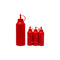 ROUND PLASTIC SAUCE BOTTLE RED 6 PACK, (500ML)