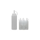 ROUND PLASTIC SAUCE BOTTLE WHITE 6 PACK, (250ML)