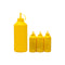 ROUND PLASTIC SAUCE BOTTLE YELLOW 6 PACK, (1LT)