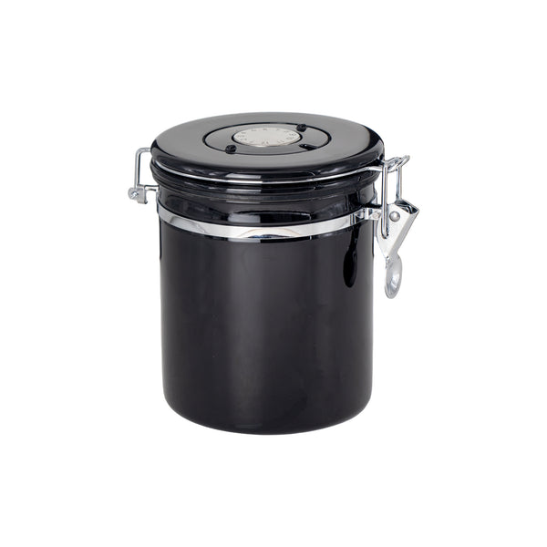 REGENT COFFEE AIRTIGHT STORAGE CANISTER STAINLESS STEEL BLACK, 1.5LT (130MM DIAX150MM)