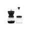 REGENT COFFEE GRINDER WITH 2 GLASS STORAGE JARS 300ML EA, (180X90MM DIA)