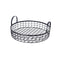 REGENT KITCHEN VINTAGE ROUND WIRE MESH TRAY WITH HANDLES POWDER COATED BLACK, (70X360MM DIA)