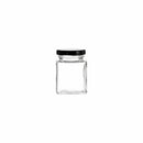 REGENT GLASS SQUARE JAR WITH BLACK LID 12 PACK, 100ML (75X50X50MM)