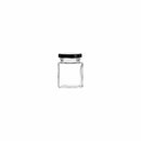 REGENT GLASS SQUARE JAR WITH BLACK LID 12 PACK, 50ML (55X45X45MM)