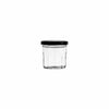 REGENT GLASS FACETED JAR WITH BLACK LID 12 PACK, 150ML (65X73MM DIA)