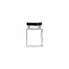 REGENT GLASS SQUARE JAR WITH BLACK LID 12 PACK, 150ML (76X55X55MM)