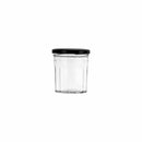 REGENT GLASS FACETED JAR WITH BLACK LID 6 PACK, 250ML (95X85MM DIA)