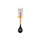 REGENT KITCHEN SLOTTED SPOON BLACK SILICONE AND BEECH WOOD HANDLE, (340X70X30MM)