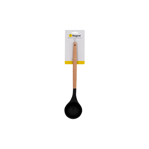 REGENT KITCHEN LADLE BLACK SILICONE AND BEECHWOOD, (310X80MM)