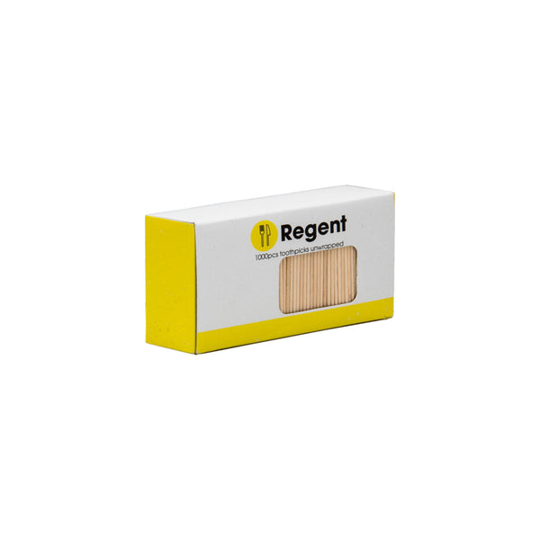 REGENT KITCHEN TOOTHPICKS WOODEN 1000PCS UNWRAPPED IN A BOX, (65X2.2MM DIA)