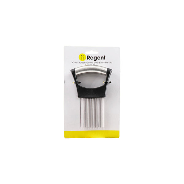 REGENT KITCHEN ONION HOLDER FOR SLICING S/STEEL & ABS, (142X18X95MM)