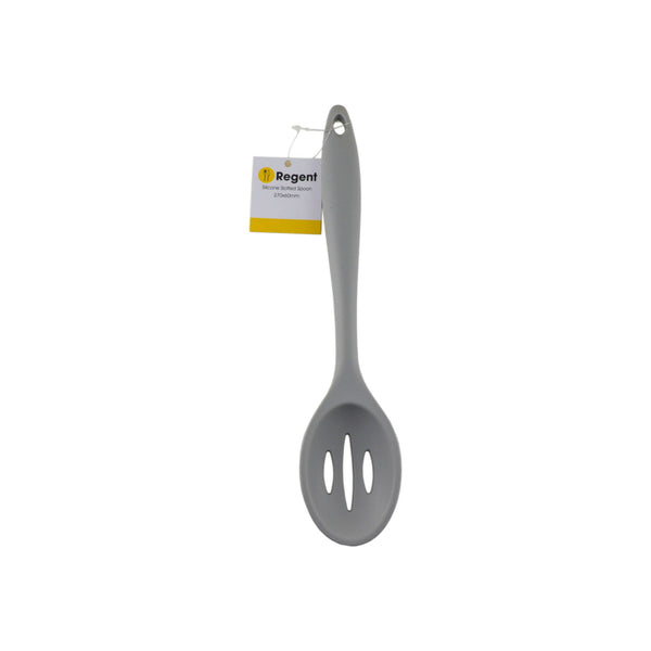 REGENT KITCHEN GREY SILICONE SLOTTED SPOON, (270X60X18MM)