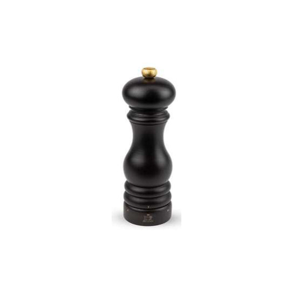 REGENT KITCHEN SALT/PEPPER WOODEN GRINDER WITH BLACK FINISH EACH, (155X50MM DIA)