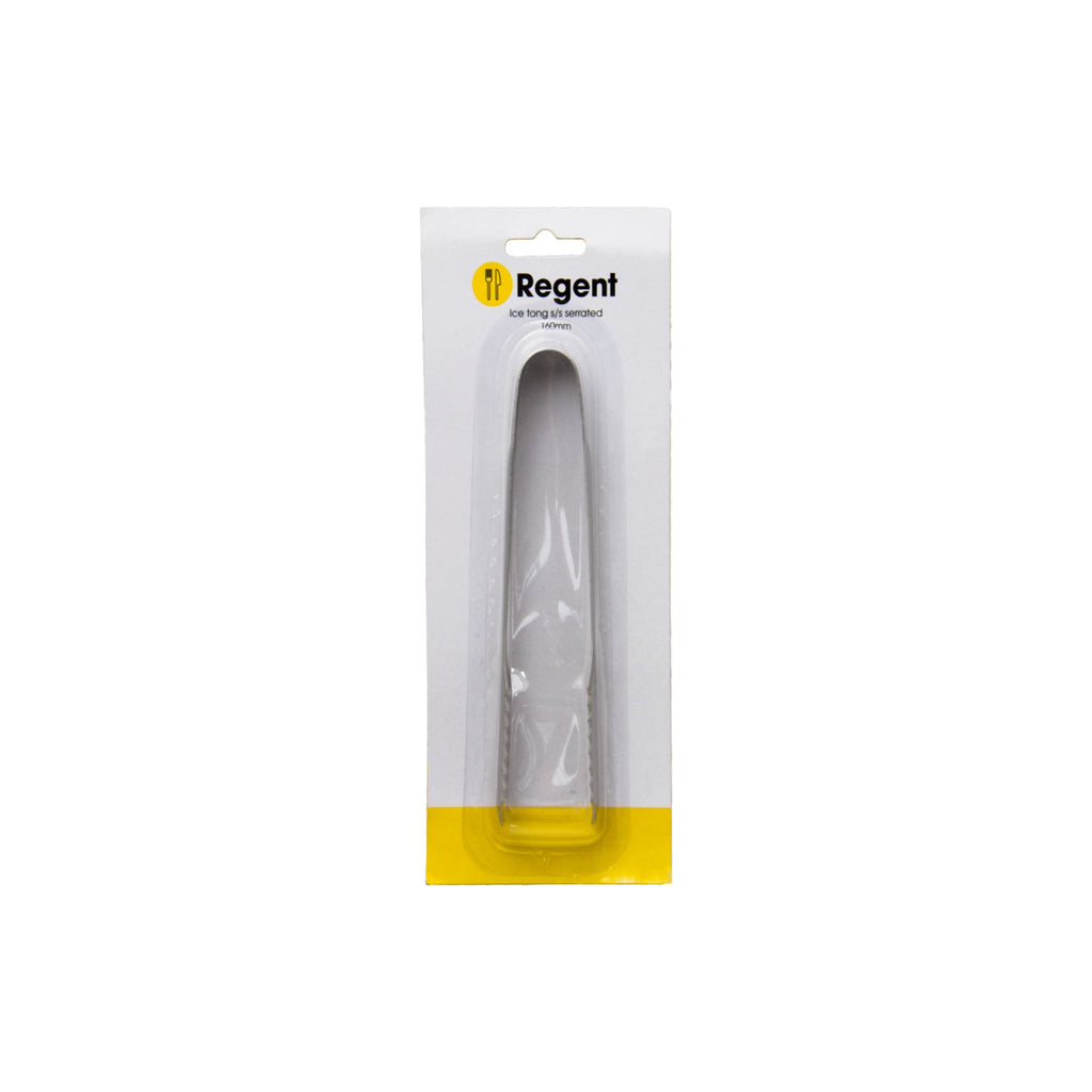 REGENT KITCHEN ICE TONG STAINLESS STEEL SERRATED, (150X18X30MM)