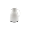 REGENT VACUUM THERMAL JUG WHITE WITH BLACK BUTTON LID AND GLASS LINER, (1LT)
