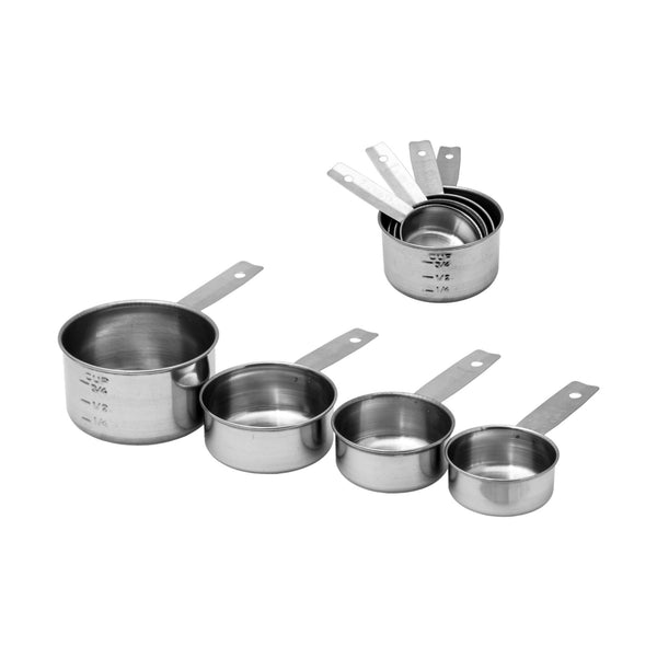 REGENT BAKEWARE DELUXE MEASURING CUP ST STEEL 4 PCE SET, 60/80/125/250ML (150X85X50MM)