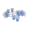BAR BUTLER 10 COLOURED PLASTIC SHOT GLASSES 25ML ON A TRAY 11PCS SET, (1 COLOUR PER TRAY)